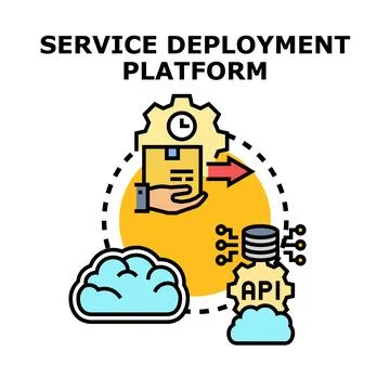 Service deployment platform for cloud computing operations Stock Illustration