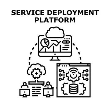 Service deployment platform for cloud computing operations Stock Illustration