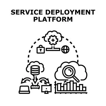 Service deployment platform for software cloud systems Stock Illustration
