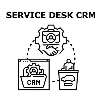 Service desk crm system managing client relations Stock Illustration