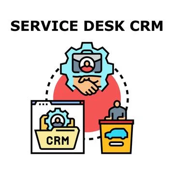 Service desk crm system managing client relations Stock Illustration