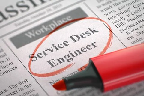 Service Desk Engineer Wanted. 3D Stock Illustration