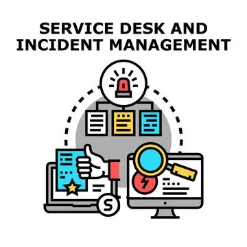Service desk incident management system controlling and supporting Stock Illustration