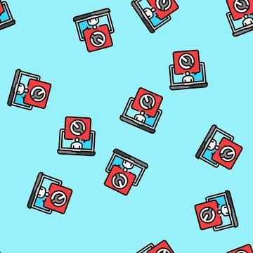Service desk information vector seamless pattern 스톡 일러스트