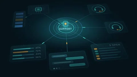 Service Desk Routing Support Interface Animation Modern Technology Stock Footage 344778517