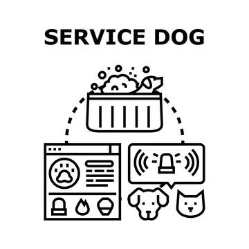 Service dog concept vector illustration art Stock Illustration