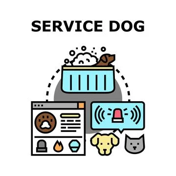 Service dog concept vector illustration art Stock Illustration