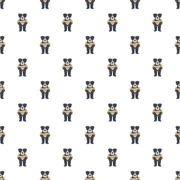 Service dog puppy repeating pattern for wallpaper design Stock Illustration