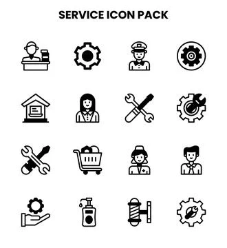 Service DuoTone Icons Pack Stock Illustration