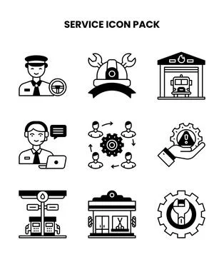 Service DuoTone Icons Pack Stock Illustration