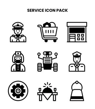 Service DuoTone UI Icons Pack Stock Illustration