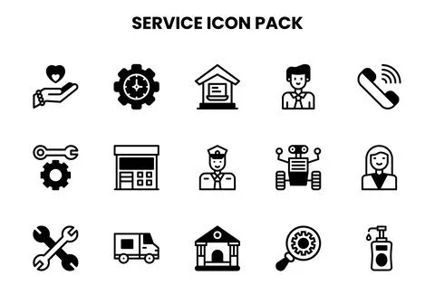 Service DuoTone Vector Icons Pack Stock Illustration