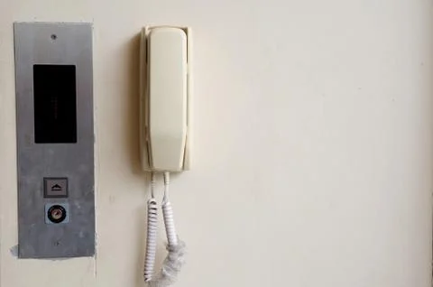 Service elevator with internal phone. Stock Photos