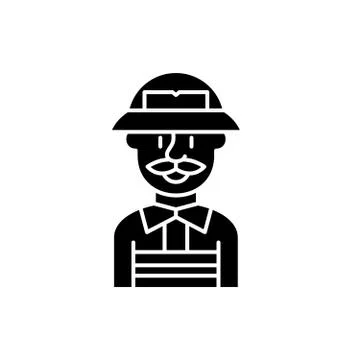 Service engineer black icon, vector sign on isolated background. Service Stock Illustration