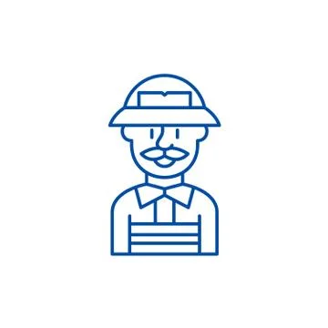 Service engineer line icon concept. Service engineer flat vector symbol, sign イラスト素材