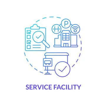 Service facility blue gradient concept icon Stock Illustration