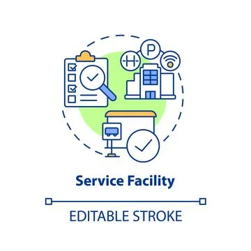 Service facility concept icon Stock Illustration