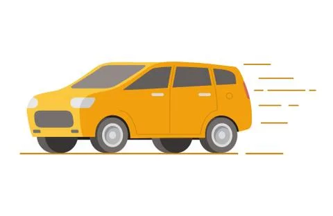 Service fast delivery car.Yellow SUV. Hatchback vehicle. Stock Illustration
