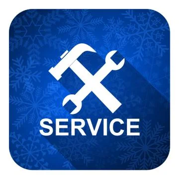 Service flat icon, christmas button. Stock Illustration