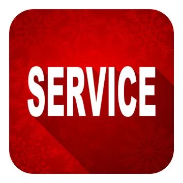 Service flat icon, christmas button. Stock Illustration