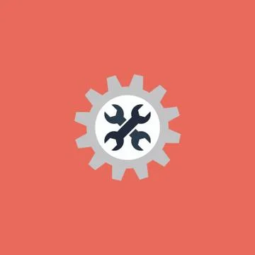 Service flat icon Stock Illustration