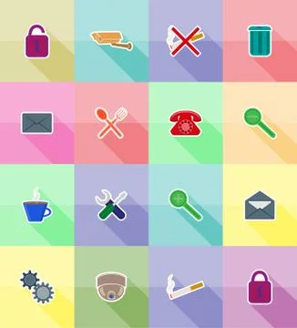 Service flat icons vector illustration Stock Illustration