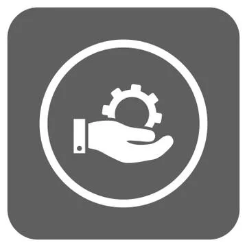 Service Flat Squared Vector Icon Stock Illustration