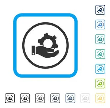 Service Framed Vector Icon イラスト素材
