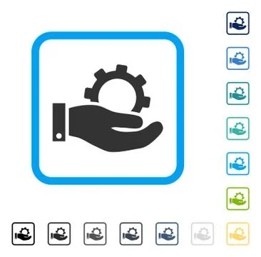 Service Framed Vector Icon Illustrazione stock