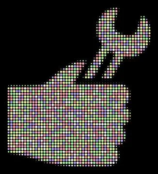 Service Hand Halftone Collage of Dots Illustrazione stock