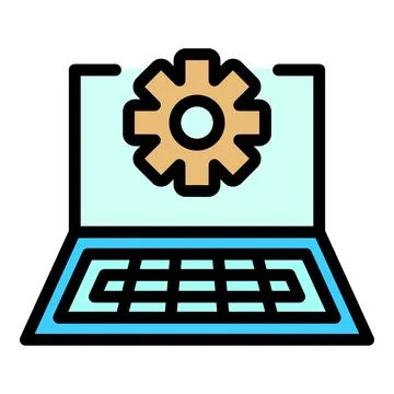 Service help computer icon vector flat Stock Illustration
