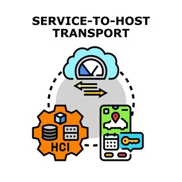 Service to host transport cloud computing concept 스톡 일러스트