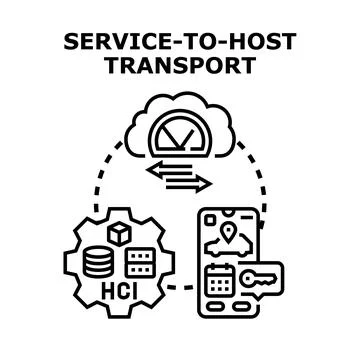 Service to host transport cloud computing concept Stock Illustration