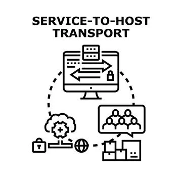 Service to host transport data global network concept イラスト素材