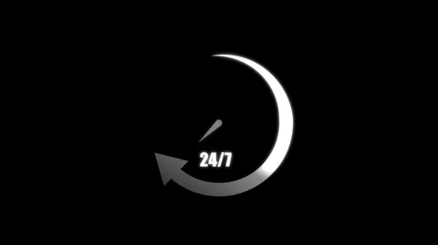 Service icon animation for twenty four seven support. Service icon availabi.. Stock Footage 337131896
