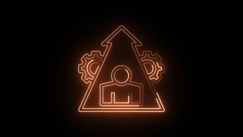 Service Icon Isolated on Black Background, Neon Support Line Motion Graphic.. Video stock 327667232