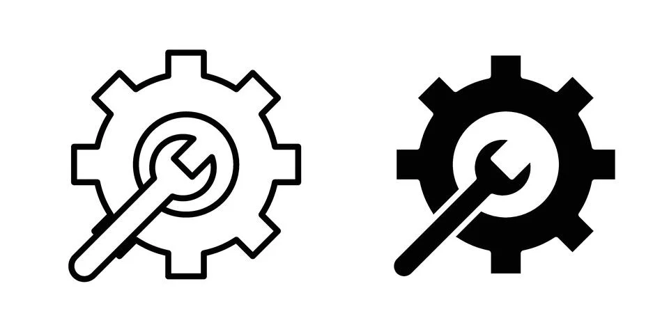 Service icon vector concepts, line and silhouette style Stock Illustration