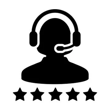 Service Icon Vector Customer Star Ratings for Female Online Support Person  Stock Illustration
