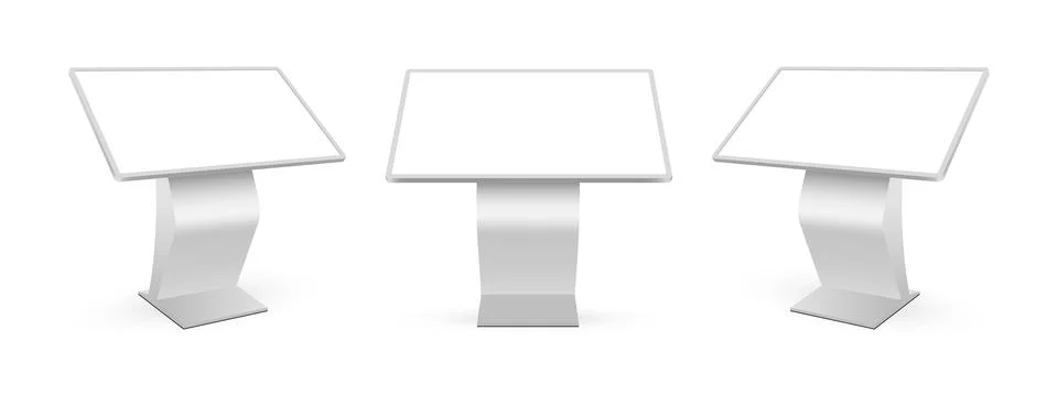 Service Interactive Digital Signage, Front and Side View Stock Illustration