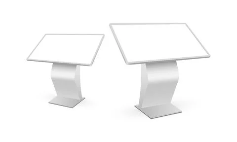 Service Interactive Digital Signage with Side View Stock Illustration