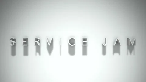 Service jam 3D title animation with shadows on a white background Stock Footage 297515321