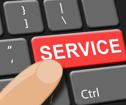 Service Key Means Help Support 3d Illustration Stock Illustration