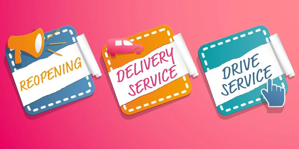 Service label set Stock Illustration