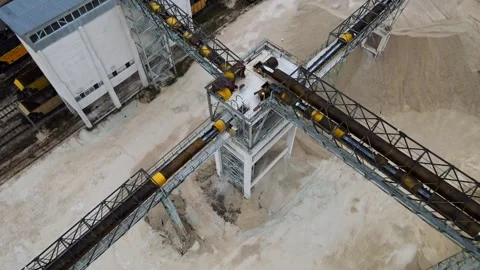 Service Ladders Structures and Conveyor Belt Systems for Coal Transport Mining Stock Footage 289556215