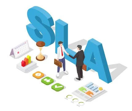 Service level agreement 3d vector business partner Illustrazione stock