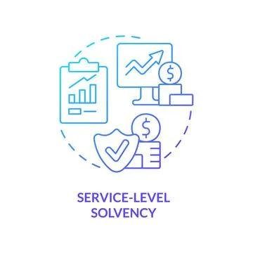 Service level solvency blue gradient concept icon Illustrazione stock