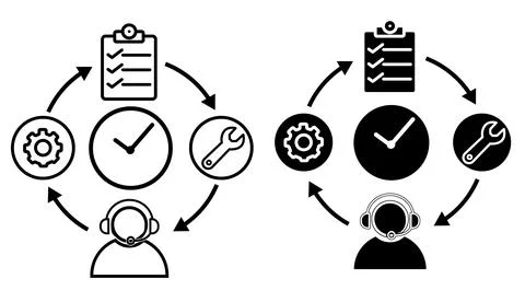 Service lifecycle icon. Service lifecycle process diagram sign. Lifecycle Stock Illustration