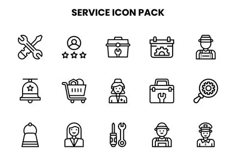 Service Line Bundle Icons Pack Stock Illustration