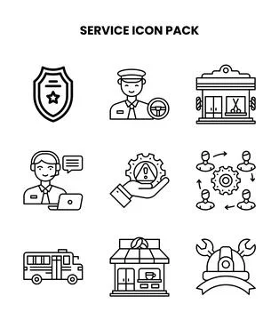 Service Line Bundle Icons Pack Stock Illustration