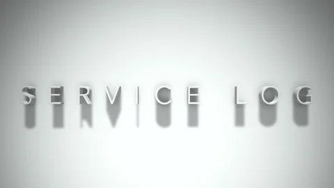 Service log 3D title animation with shadows on a white background Stock Footage 297514452